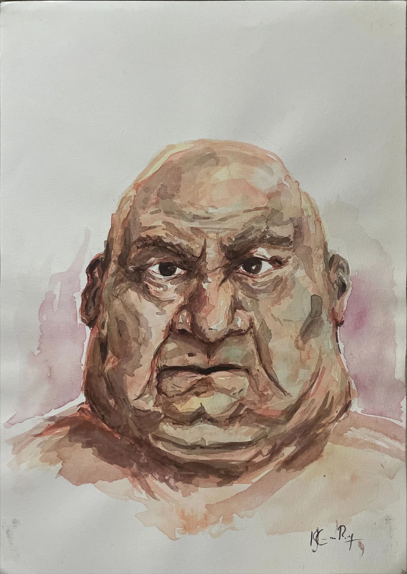 Portrait illustration on a pale background